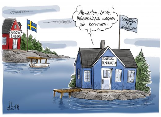 Karikatur zur Wahl in Schweden